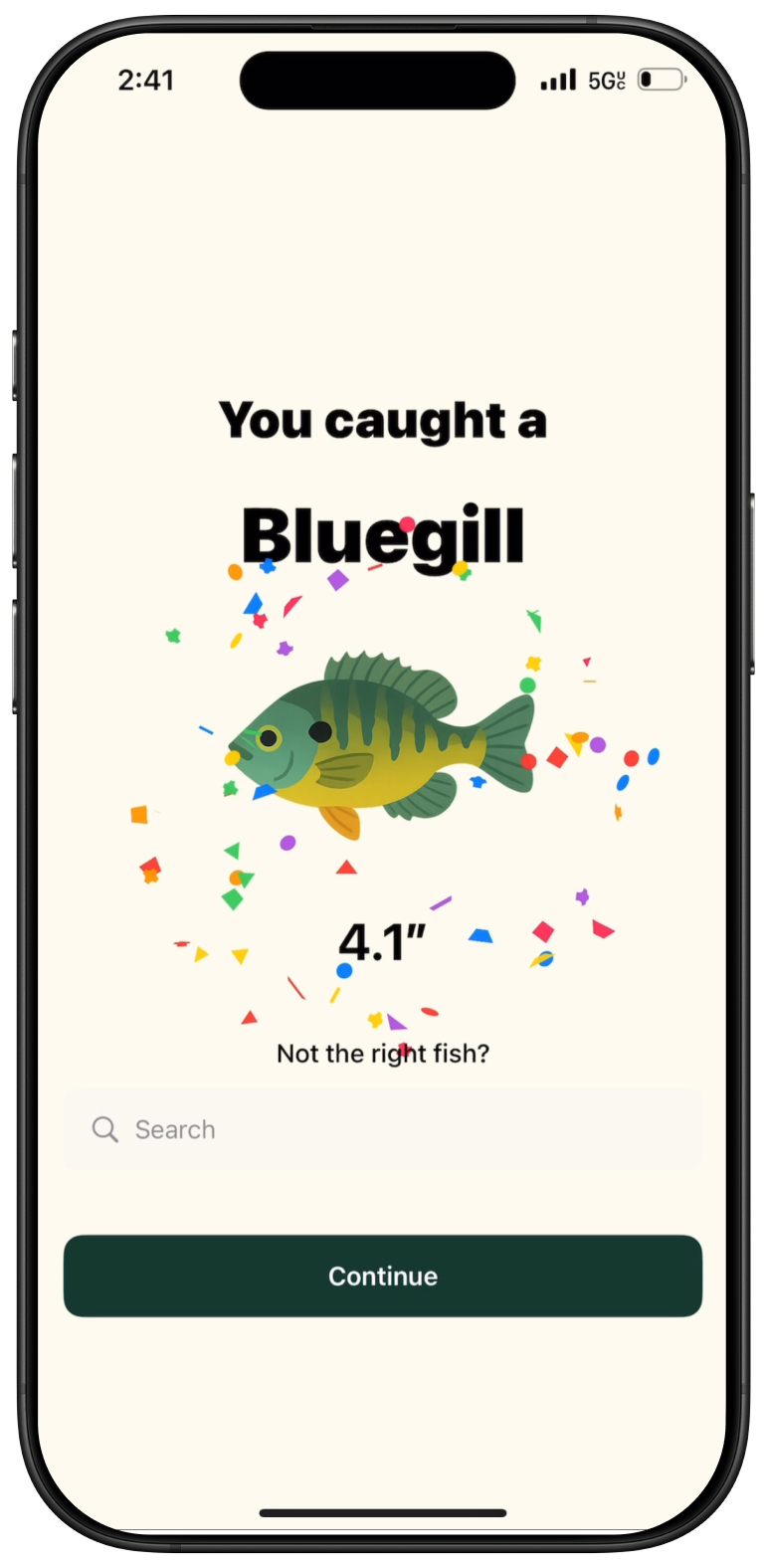 Catchr App Interface - Fish Identification